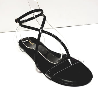 Thong Tie-Up Sandals - Black