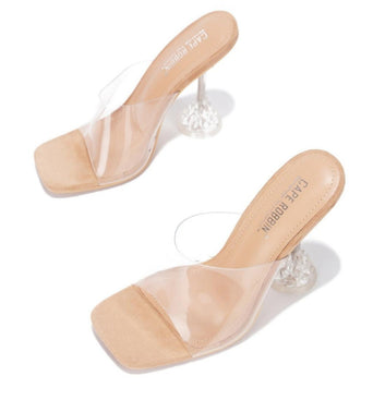 Crystal Stiletto Mule Heel