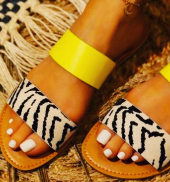 Zebra Yellow Slides
