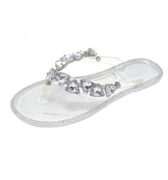 Triangle Diamond Thong Sandals - Clear