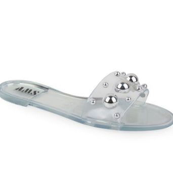 Round Studded Slides - Clear