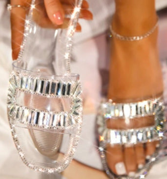 Clear Bedazzled Fashion Slide