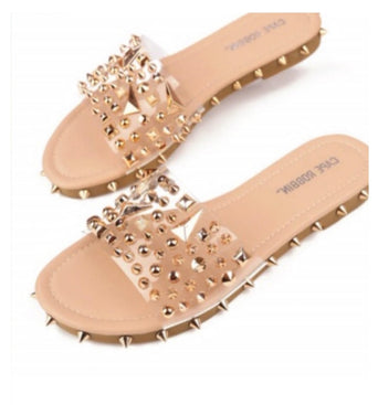 Spiked Fashion Clear Slides