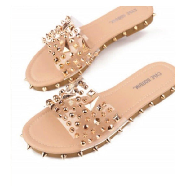 Spiked Fashion Clear Slides
