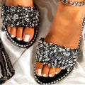 Silver Sequence Slides - Black