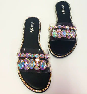 Colored Jeweled Slides - Black