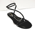 Thong Tie-Up Sandals - Black