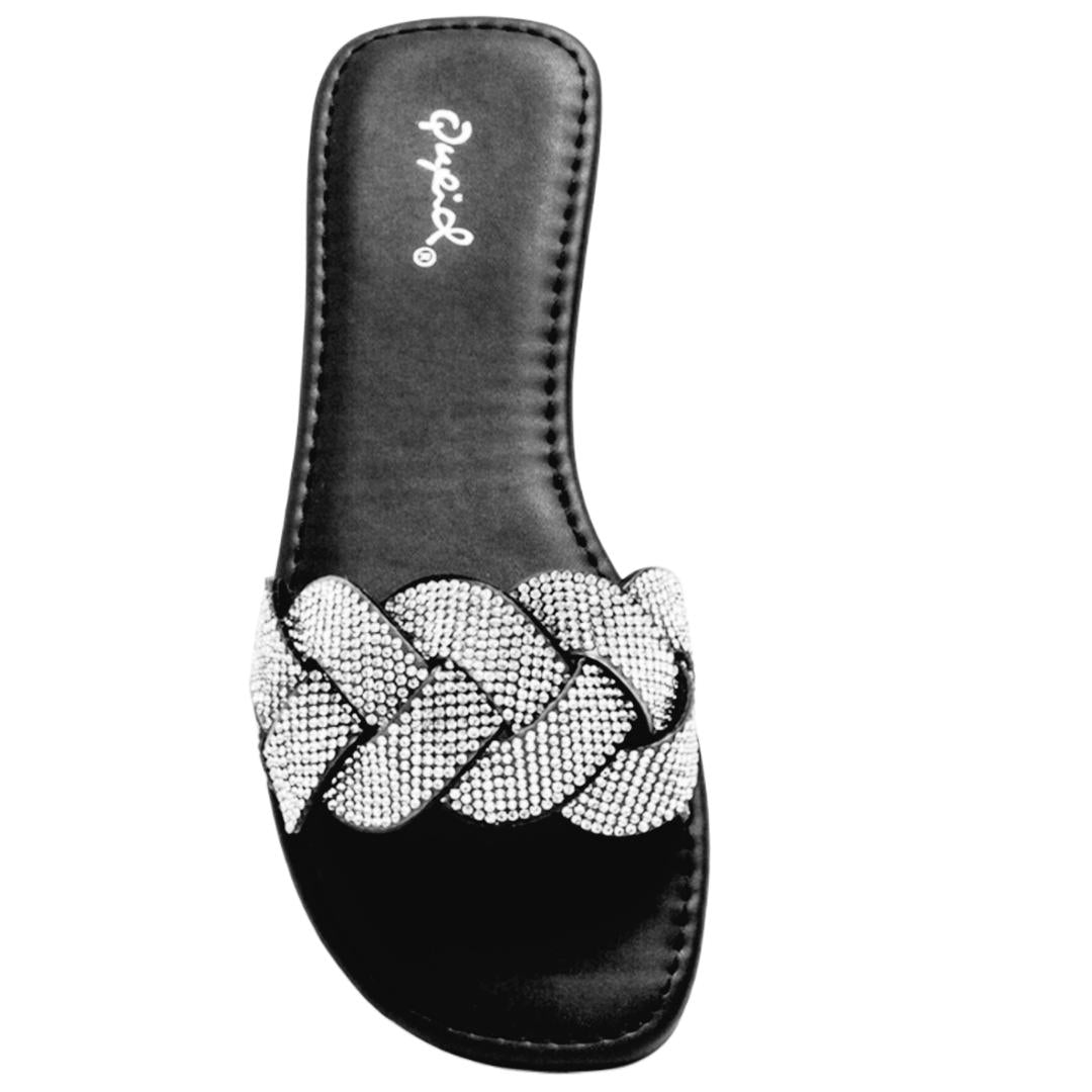 Diamond Strappy Roman Flat Sandals
