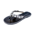 Triangle Diamond Thong Sandals - Black/Smoke