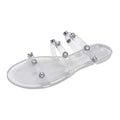 Silver Diamond Studded Slides - Clear