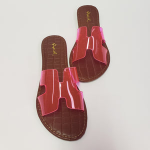 Neon Clear Slides - Neon Pink