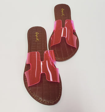 Neon Clear Slides - Neon Pink