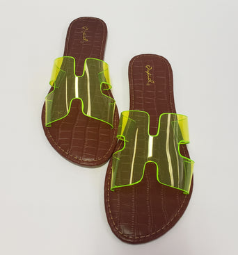 Neon Clear Slides - Neon Green