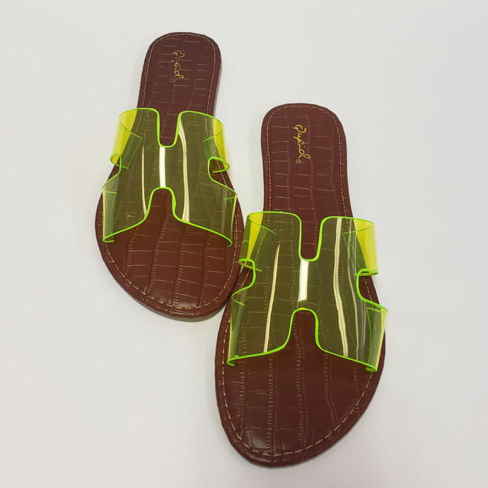 Neon Clear Slides - Neon Green