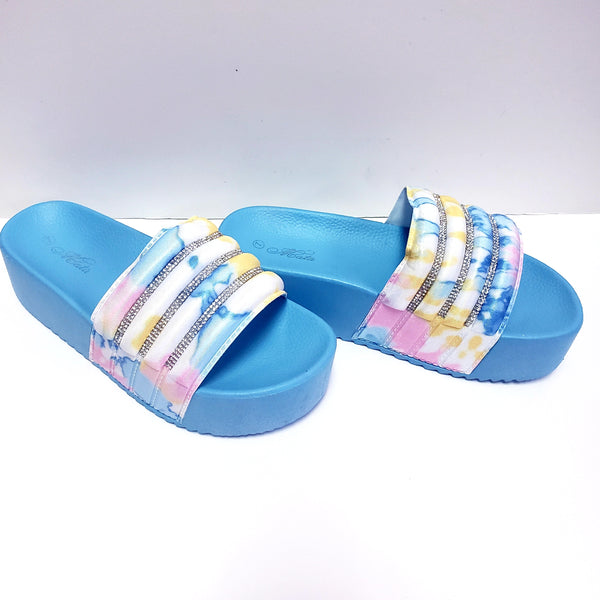 Diamond Platform Sandals - Powder Blue