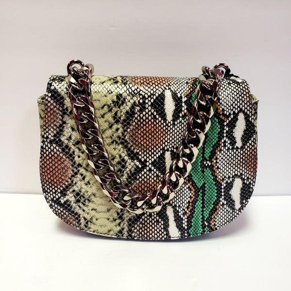 Neutral Snakeprint Crossbody Bag