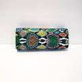 Multi-Color Snakeskin Clutch Bag