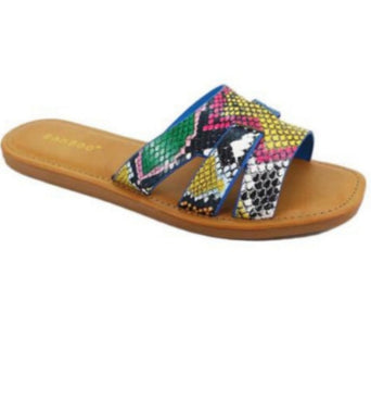 Multi-Colored Snakeprint Fashion Slide