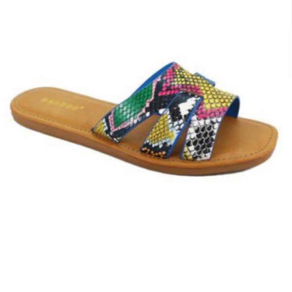 Multi-Colored Snakeprint Fashion Slide