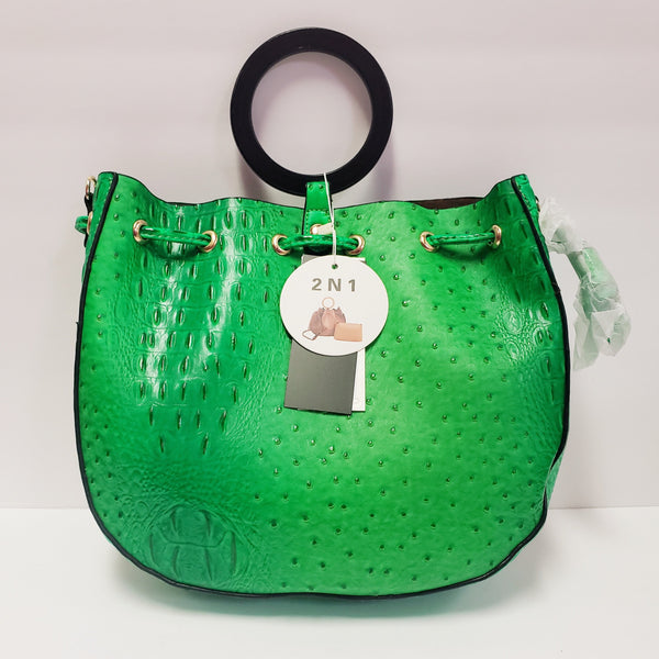 Ring Handle Reptile Print Handbag