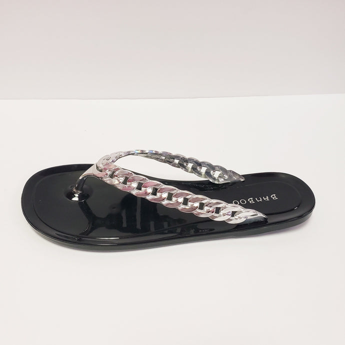 Silver Chain Thong Slide